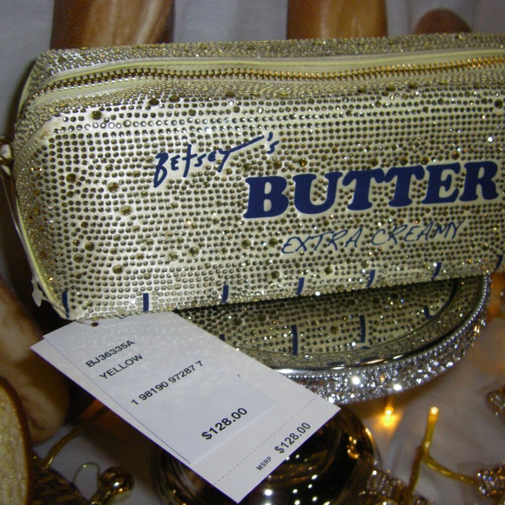 Betsey Johnson Kitsch Spread It On Yellow Crossbody Bag Stick Of Butter NWT - Picture 12 of 16
